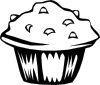 Blueberry Muffin (b And W) Clip Art