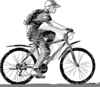Clipart Of A Boy Riding A Bike Image
