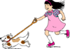 Dog And A Girl  Clip Art