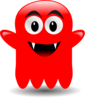 Red Glossy Ghost Clip Art