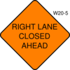 Right Lane Closed Ahead Clip Art