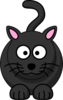 Black Cat Small Eyes Clip Art