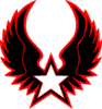 Red Grey Star Emblem 2 Clip Art