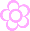 Pink2 Flower Outline Clip Art