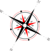 Red Black Compass Clip Art