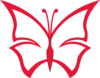 Red Butterfly Outline Clip Art