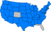 Blue Usa Map  Clip Art