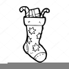 Christmas Stocking Clipart Black And White Image