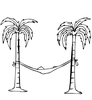 Palm Tree And Hammock Clipart Image