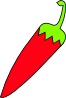 Red Chili With Green Tail Clip Art