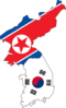 North South Korea Flag Map Clip Art