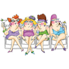 Girlfriends Beach Clipart Image