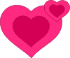 Two Pink Hearts Together Clip Art