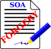 Document With Forgery Stamp Clip Art