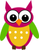 Purple Green Owl Clip Art