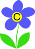 Blue Flower Letter C Clip Art