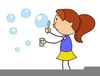 Kids Blowing Bubbles Clipart Image