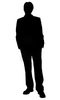 Business Man Standing Silhouette In Black And White Image