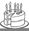Black White Birthday Candle Clipart Image
