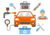 Clipart Man Working On Car Image