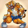 Lion Playing Basketball Clipart Image