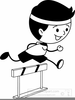 Black And White Track And Field Clipart Image