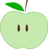 Green Apple Slice Clip Art