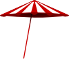 Tomk Red White Umbrella Clip Art