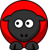 Sheep - Red On Red On Black Eyes To Right Clip Art