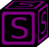 Purple S Block Clip Art