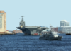 Uss George Washington (cvn 73) Passes By Downtown Norfolk During Her Transit Down The Elizabeth River. Clip Art