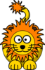 Cartoon Lion With Orange Mane Clip Art