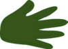 Right Hand Dark Green Clip Art