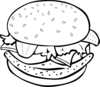 Hamburger Chicken Big Bw Clip Art