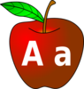 Apple With A A Clip Art