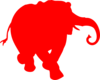 Elephant Silhouette Red Clip Art