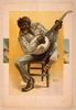 [african American, Seated, Playing Banjo] Image