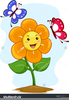 Rain With Flowers Clipart Image