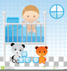 Baby In Crib Clipart Image