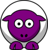 Sheep Looking Straight White With Purple Face And White Nails Clip Art