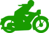 Green Motorbiker Clip Art