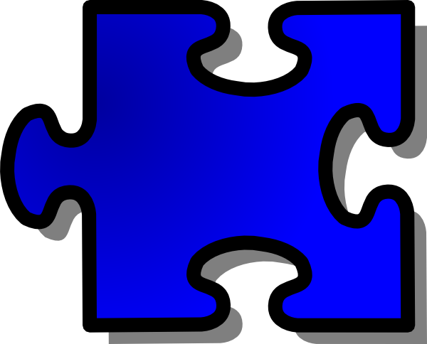 Blue Jigsaw Puzzle Piece Clip Art at Clker.com - vector clip art online,  royalty free & public domain