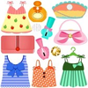 Cute Vector Icons Dresses Bags Accessories For Girls Image