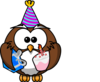 Owl Celebrating Clip Art