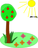 Sun Tree Flowers Clip Art