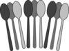 Black/white Spoons Clip Art