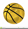 Black Background Basketball Clipart Image