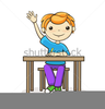 Boy Raising Hand Clipart Image