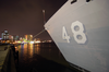 The Hull Number On The Bow Of Uss Vandegrift (ffg 48) Is Visible Over The City Lights Of Ho Chi Minh City, Vietnam, Following Her Arrival For A Scheduled Port Visit. Image