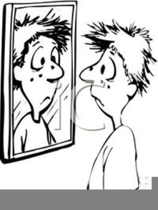 mirror reflection clipart black and white
